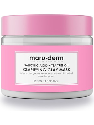 Maru.derm 100 ml Salisilik Asit + Çay Ağacı Yağı Kil Maskesi Tüm Cilt Tipleri İçin Siyah Nokta Karşıtı