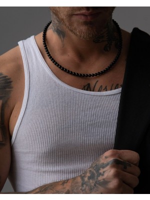 CAPO By Aytaç Yamaç Siyah Oniks Erkek Kolye 50CM