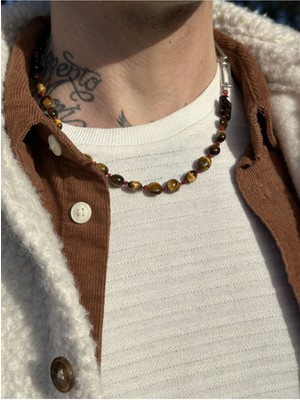 CAPO By Aytaç Yamaç Ceres Denizci Kaplangözü Erkek Kolye Doğal Taş Erkek Kolye