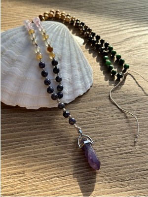 CAPO By Aytaç Yamaç Ametist Doğal Taşlı El Yapımı Çakra Kolye Burçlarla Uyumlu Kolye