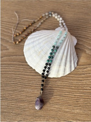 CAPO By Aytaç Yamaç Ametist Doğal Taşlı El Yapımı Çakra Kolye