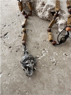 CAPO By Aytaç Yamaç Kahverengi Varisit Taşlı Doğal Taş Kolye