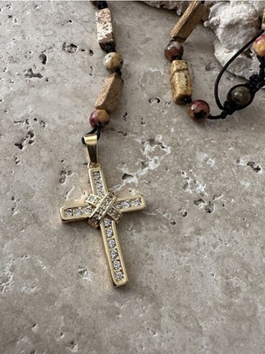 CAPO By Aytaç Yamaç Kahverengi Varisit Taşlı Doğal Taş Kolye