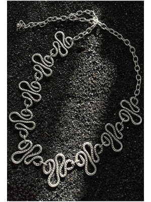 CAPO By Aytaç Yamaç Yılan Figürlü Kolye 60CM Eskitme Gümüş Kaplama