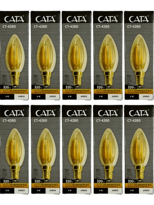 Cata CT-4280 4W 1800K (Amber) E14 Duylu Rustik LED Dekoratif Ampul (10 Adet)