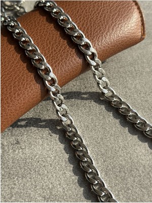 CAPO By Aytaç Yamaç Küba Model Çelik Örme Zincir Kolye 316L Çelik Kolye Gümüş Rengi