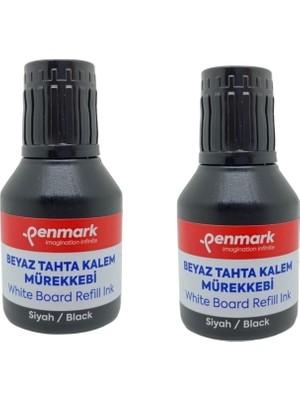 Penmark Beyaz Tahta Kalemi Mürekkebi 30ML Siyah ( Ikili)