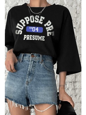 Only Trendwear  Unisex Suppose Pre Baskılı Oversize Tshirt