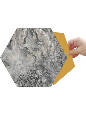 Tink Tinkkendinden Yapışkanlı Mermer Desenli Altıgen Pvc Karo 27X31 cm