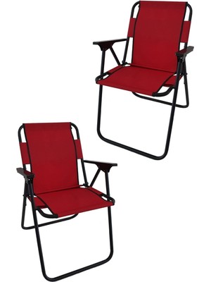 Tekno Trust 2'li Kırmızı Plastik Kollu Sandalye 2'li Metal Tek Kişilik Kırmızı