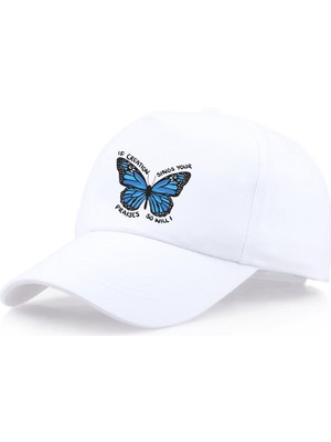 Populus Sloganlı Mavi Kelebek Şapka