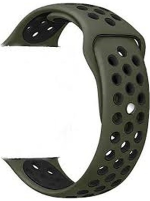 Teleplus Google Teleplus Ticwatch S2 Wear Os Kordon Delikli Çift Renk Silikon Koyu Yeşil