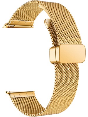 Teleplus Google Teleplus Ticwatch S2 Wear Os Kordon Metal Hasır Ayarlanabilir Mıknatıslı KRD85 Gold