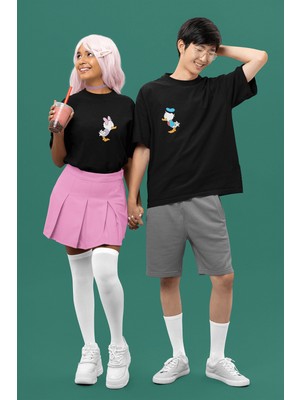 Populus Daisy ve Donald Duck Sevgili/çift/arkadaşlık 2'li Tişört Seti