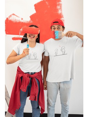 Populus Selfy Sevgili/çift/arkadaşlık 2'li Tişört Seti