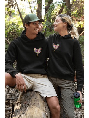 Populus  Yukarı Bak Balon Sevgili/çift/arkadaşlık 2'li Kapşonlu Sweatshirt Seti