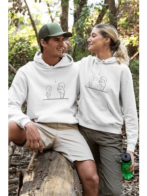 Populus Selfy Sevgili/çift/arkadaşlık 2'li Kapşonlu Sweatshirt Seti