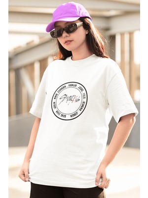 Populus Stray Kids Logo Beyaz Tişört