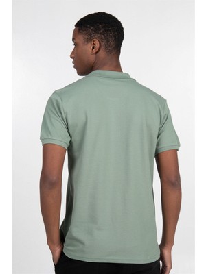 Tudors Erkek Slim Fit Dar Kesim %100 Pamuk Düz Pike Mint Polo Yaka Tişört