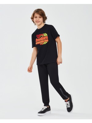 Skechers Graphic Tee B Short Sleeve Büyük Erkek Çocuk Siyah Tshirt Sk241019-001