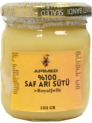 Apimed APİMED Saf Arı Sütü 150 gr – Strafor Kutuda, Buz Poşeti ile Soğuk Zincirli Gönderim + Tahta Kaşık