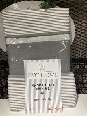 KYC Home Pencereli Kıyafetdüzenleyici  Hurç 45X30X50 Ebat Gri