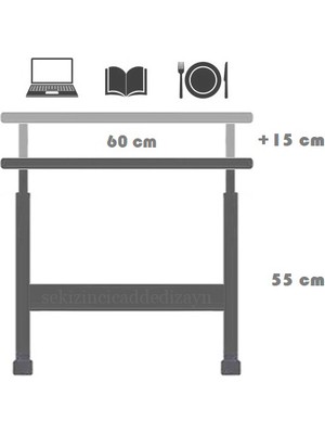 servetavcı Yükseklik Ayarlı Laptop Sehpası Çalışma Masası - Atlantik Çam 60X35