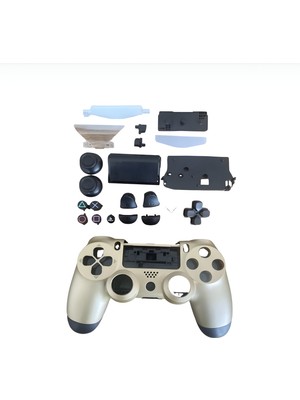 YUES PS4 DualShock 4 V1 Full Kasa + Tuş Takımı – JDM-001/011/020 Uyumlu, Dayanıklı Kaplama, Gold (Altın)