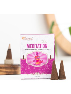 Aromatika Meditasyon Aromalı Organik Kömürsüz Konik Tütsü