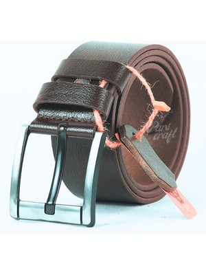 Parscraft Hakiki Manda Derisi Erkek Kemer 4,5 cm Kahverengi Kot Pantolon Spor Kemer