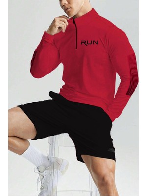 Ghassy Co. Erkek Running Hızlı Kuruma Nem Emici Teknik Performan Uzun Kollu T-Shirt