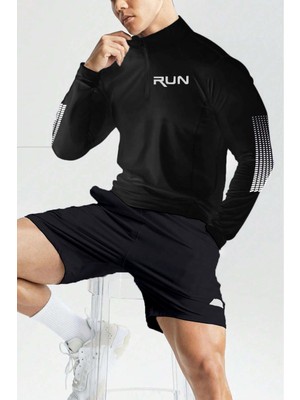 Ghassy Co. Erkek Running Hızlı Kuruma Nem Emici Teknik Performan Uzun Kollu T-Shirt