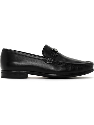Derimod Erkek Siyah Deri Casual Loafer