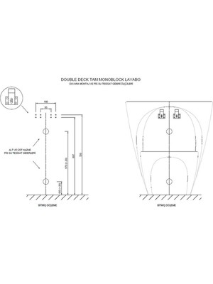 Güral Vit Double Deck Çift Hazneli Yarım Monoblok Lavabo