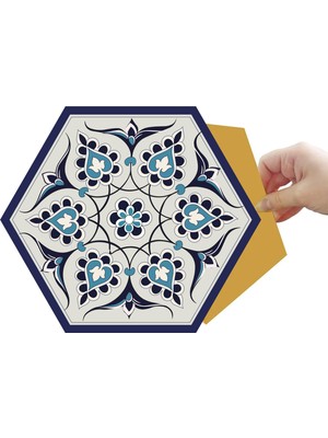Tink Kendinden Yapışkanlı Çini Altıgen Pvc Karo 27X31 cm