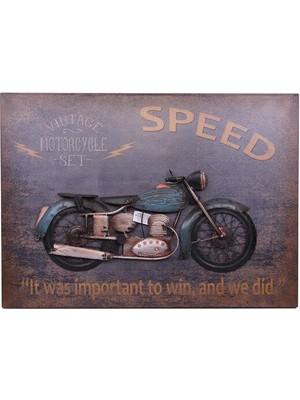 Turtcest Motorsiklet Tablo Pano Dekoratif Vintage Ev Ofis Hediyelik