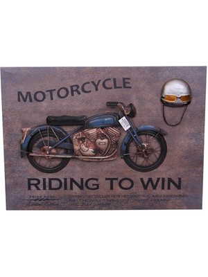 Turtcest Motorsiklet Tablo Pano Dekoratif Vintage Ev Ofis Hediyelik