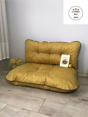 Lavinia Petek Önü Palet Yer Minderi Ikili Takım Hardal
