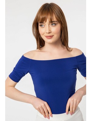 Laranor Madonna Yaka  Alttan Çıtçıtlı Bluz/body 36 - Sax