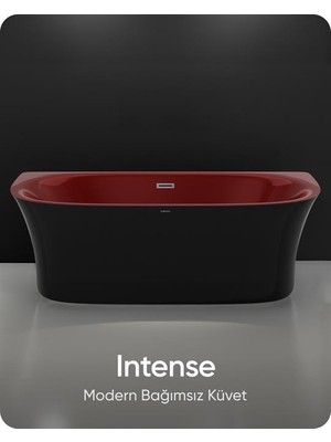 Bathson Intense Siyah-Kırmızı Bağımsız Küvet 175X84X62 cm