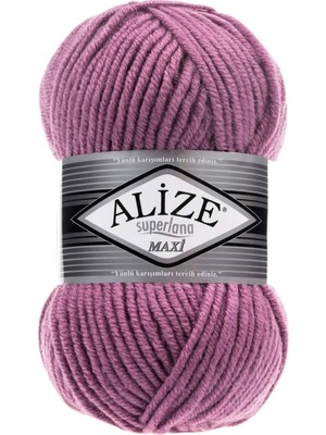 Alize 5 Adet Süperlana Maxi Gül Kurusu 28 Kalın El Örgü Ipi Yelek Hırka Ipi Atkı Bere Kazak Ipliği