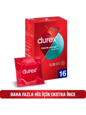 Durex Yakın Hisset 16 Slim Fit Prezervatif