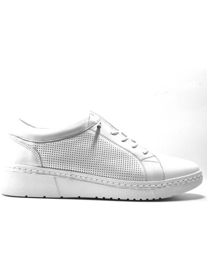 Beety 5277-1 Deri Gri & Beyaz Lastikli Kadın Casual Ayakkabı