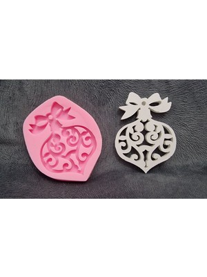 Morlalem 10CM Sarmaşık ve Kurdeleli Askı Silikon Kalıp K-1292, Kokulu Taş Sabun Alçı Mum Kalıbı