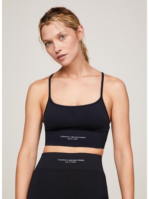 Tommy Hilfiger Düz Lacivert Kadın Sporcu Büstiyer Mını Corp Low Int Seamless Bra