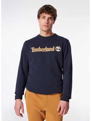 Timberland Lacivert Erkek Bisiklet Yaka Baskılı Sweatshirt TB0A5UJY4331_CREW Neck