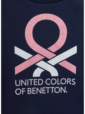 Benetton Lacivert Kız Çocuk T-Shirt 3I1XC10H8