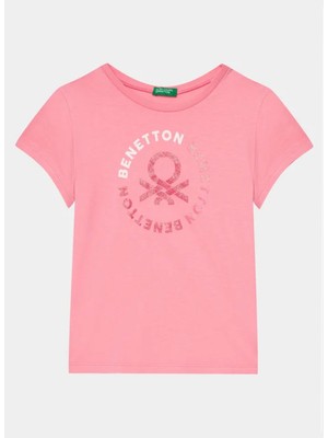 Benetton Pembe Kız Çocuk T-Shirt 3I1XC10H8