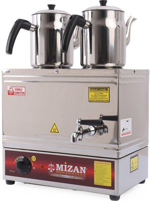Mizan 2 Demlikli Elektrikli Çay Kazanı Pleytsiz 19 Lt Demlikler Dahil