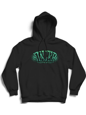 The Fame Jinjer, Green Logo, Rock Metal Müzik Grubu Kapüşonlu Sweatshirt Hoodie